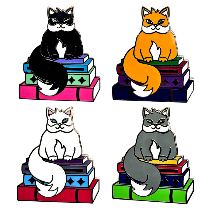 Book Cat Pin- Hard Enamel Pin