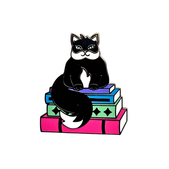 Book Cat Pin- Hard Enamel Pin