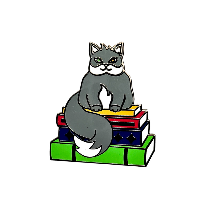 Book Cat Pin- Hard Enamel Pin