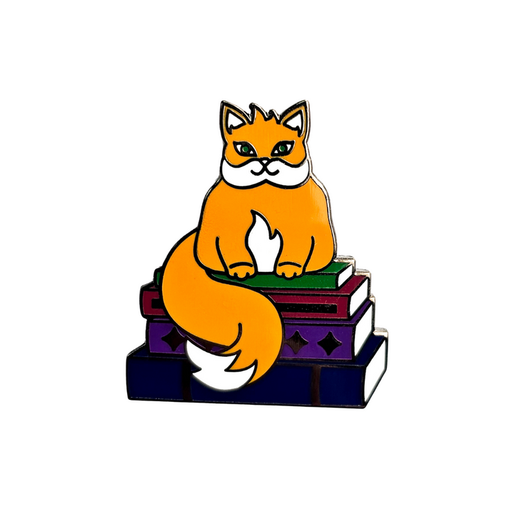 Book Cat Pin- Hard Enamel Pin