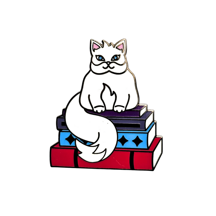 Book Cat Pin- Hard Enamel Pin