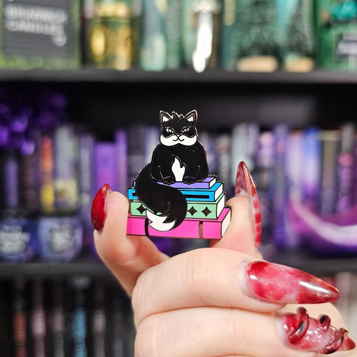 Book Cat Pin- Hard Enamel Pin