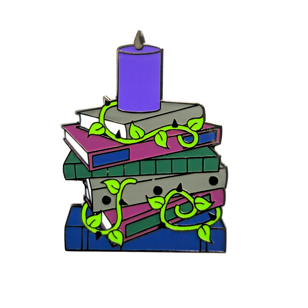 Magical Vines & Book Stack Pin- Hard Enamel Pin