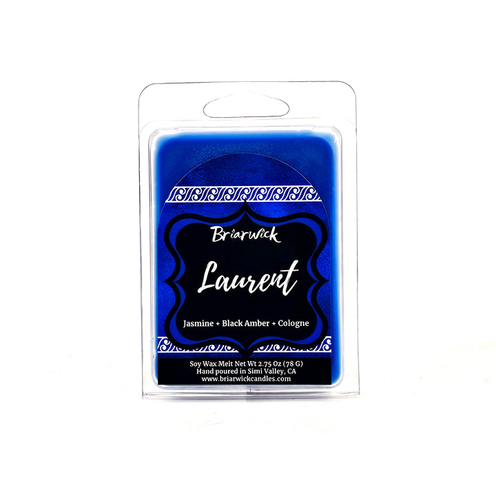 a blue candle in a package on a white background