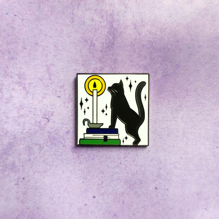 Book, Cat & Candle - Hard Enamel Pin