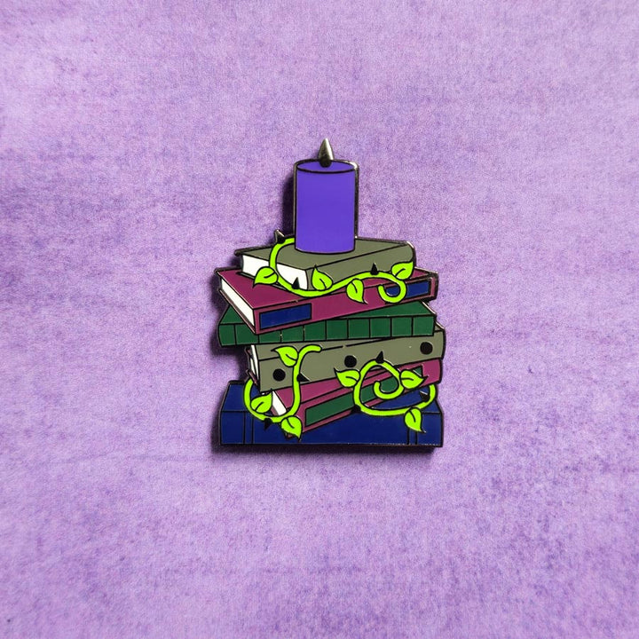 Magical Vines & Book Stack Pin- Hard Enamel Pin