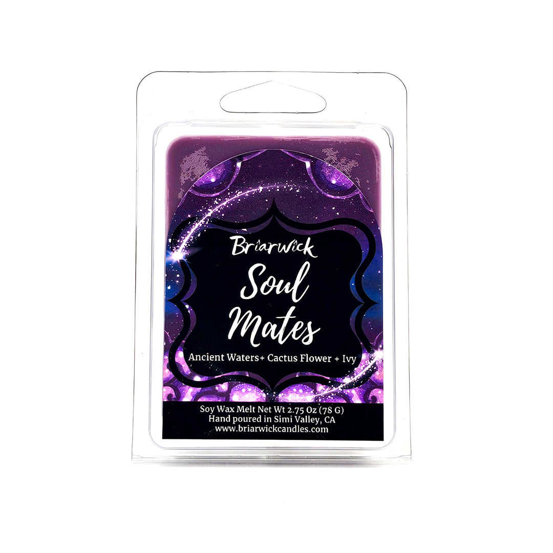 Soul Mates 2oz periwinkle Wax Melt with purple galaxy design on a white background