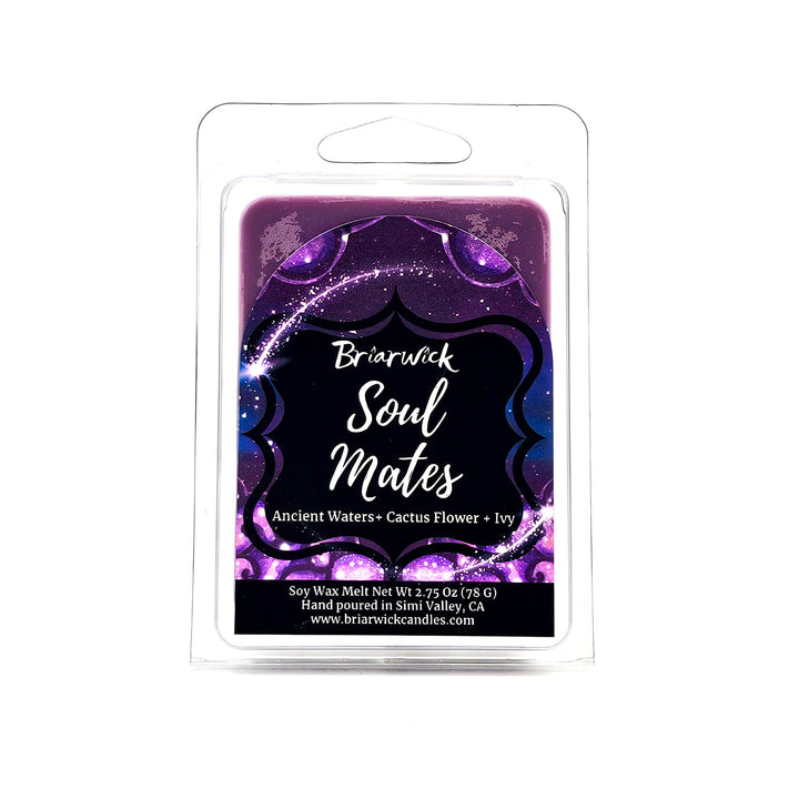 Soul Mates 2oz periwinkle Wax Melt with purple galaxy design on a white background