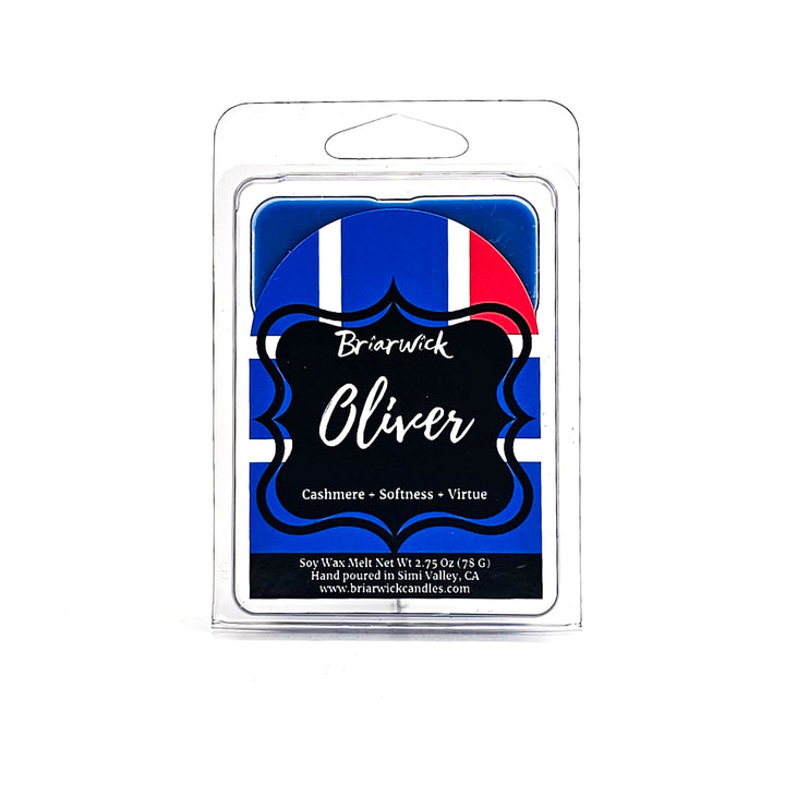 a package of blue, red, and white labels on a white background