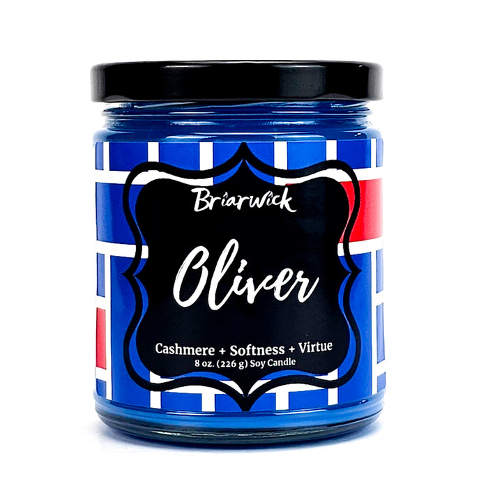a blue jar with a label on it