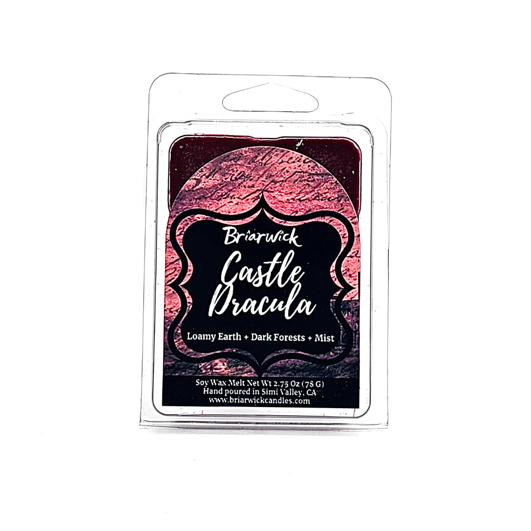 Castle Dracula 4oz Linen Spray with red parchment design on a white background