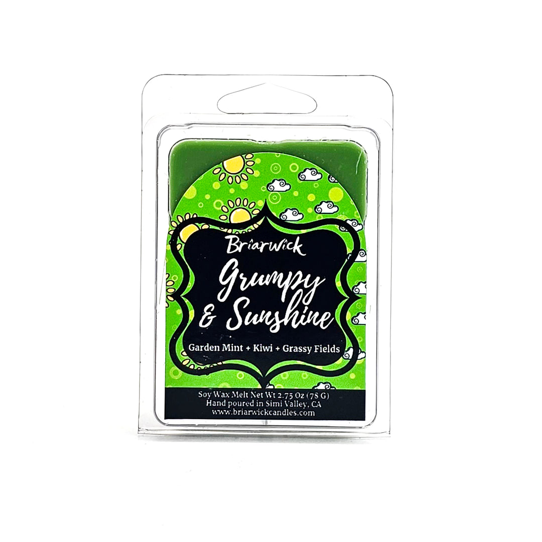 Grumpy & Sunshine 4oz Linen Spray with sunshine/cloud split design on a white background