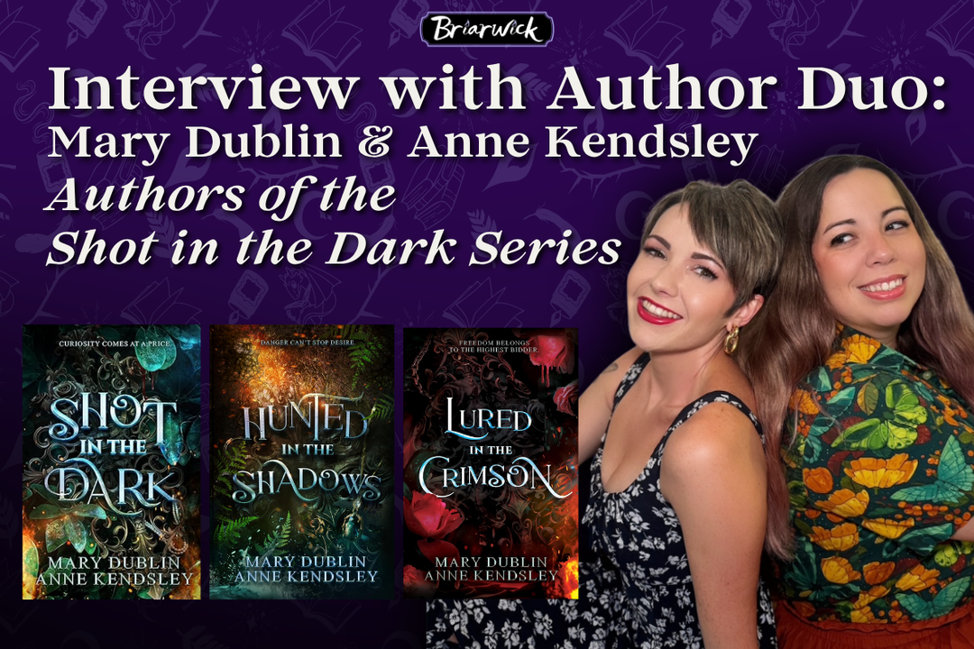 Mary Dublin and Anne Kendsley in front of purple background