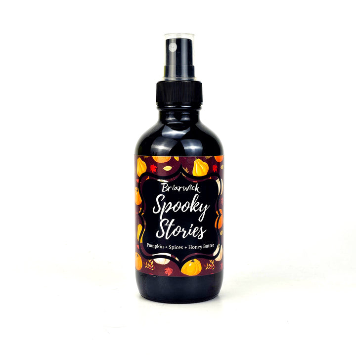 a bottle of spooky stories on a white background