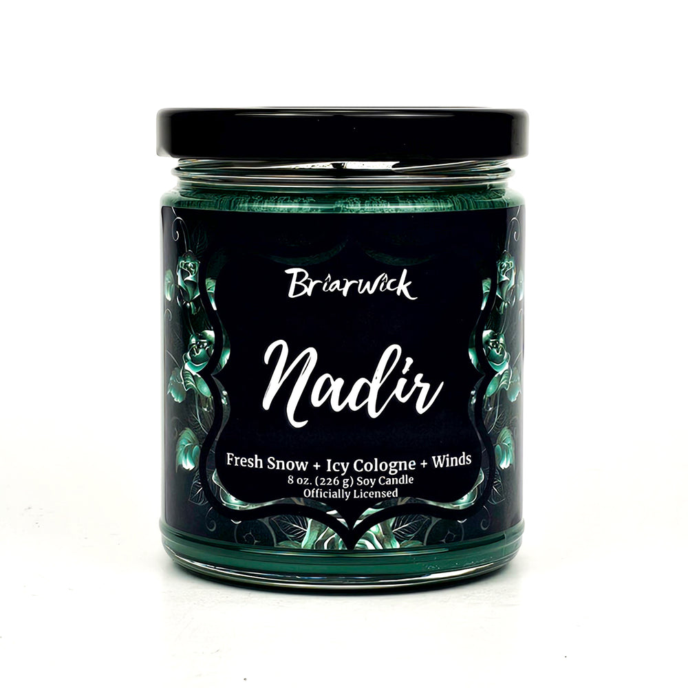 Nadir 8oz forest candle with green floral design on a white background