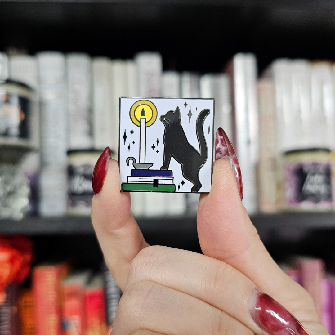 Book, Cat & Candle - Hard Enamel Pin