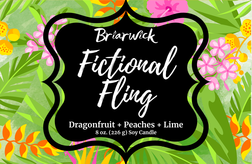 a floral frame with the words, branck functional fling dragon fruit peaches lime