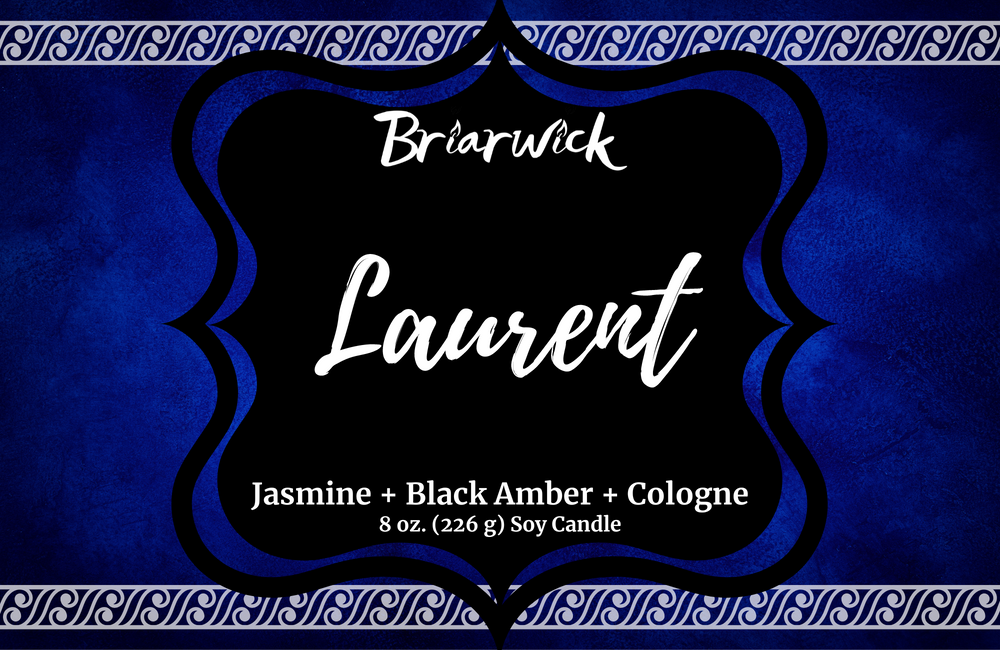 a black and blue frame with the words, bramack laurent