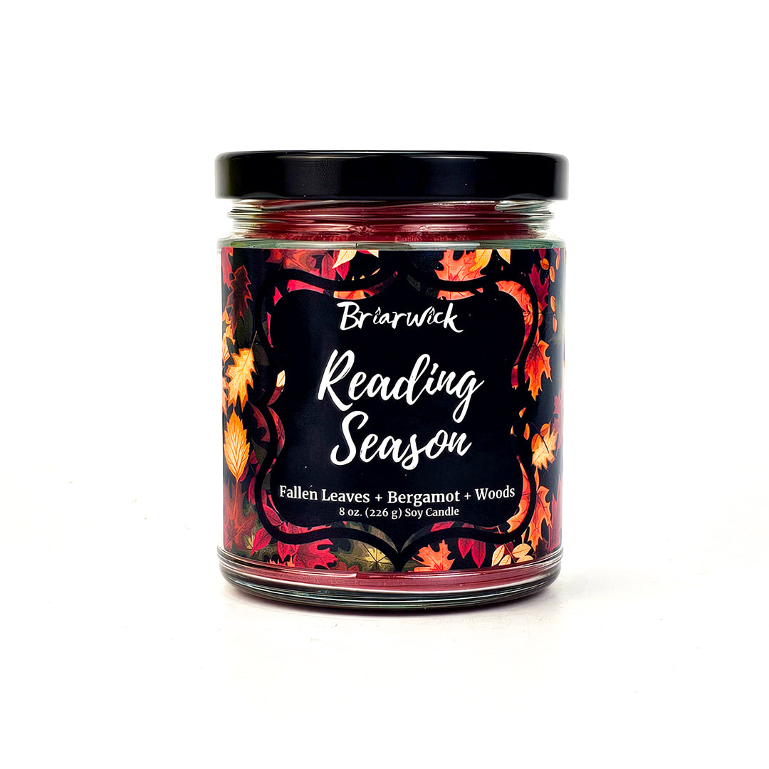 a jar of reading season candles on a white background