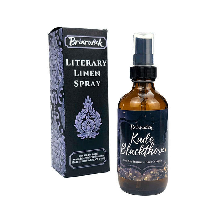 Briarwick Literary Linen Spray bottle and packaging on a white background