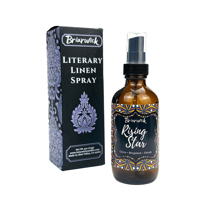 Briarwick Literary Linen Spray bottle and packaging on a white background