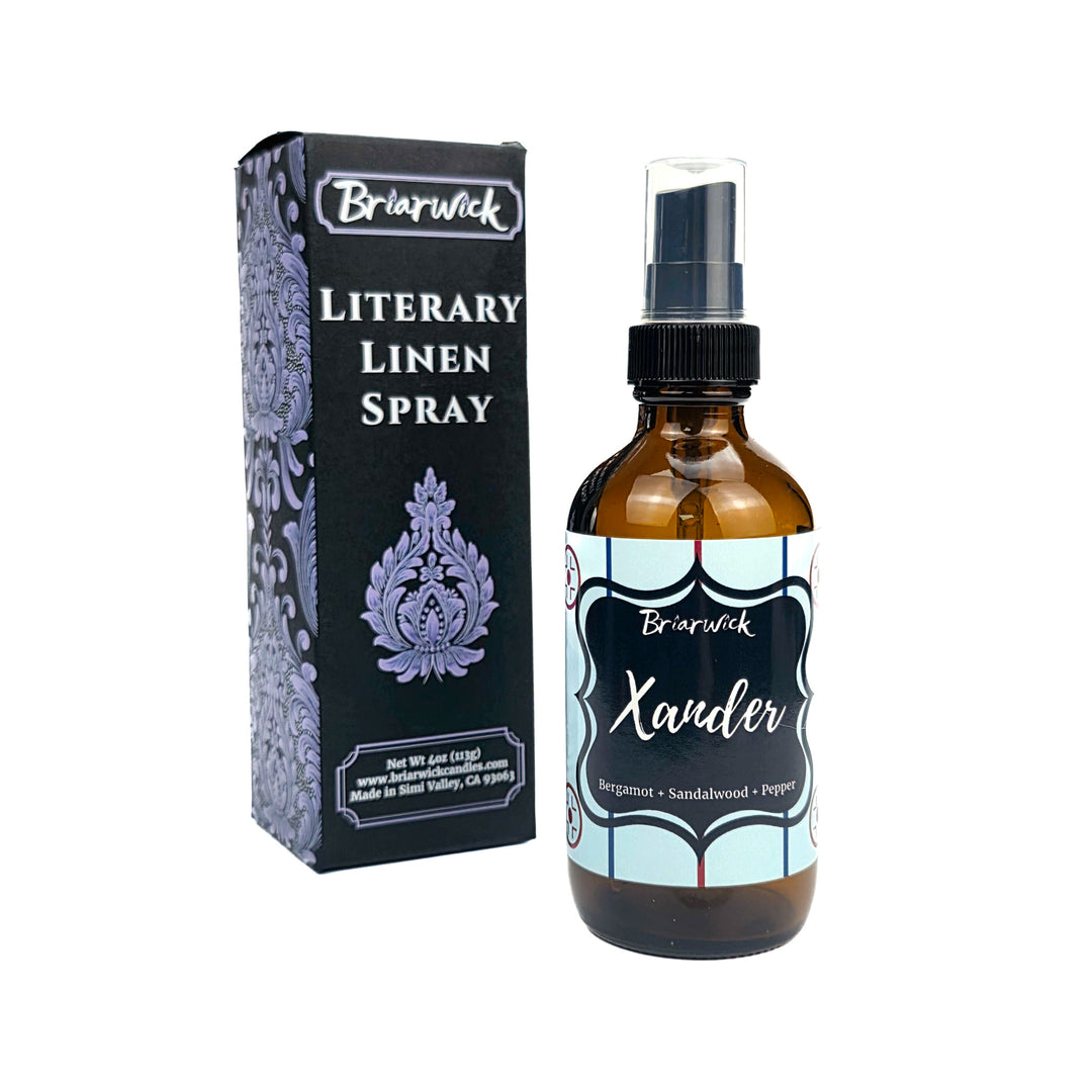 Briarwick Literary Linen Spray bottle and packaging on a white background