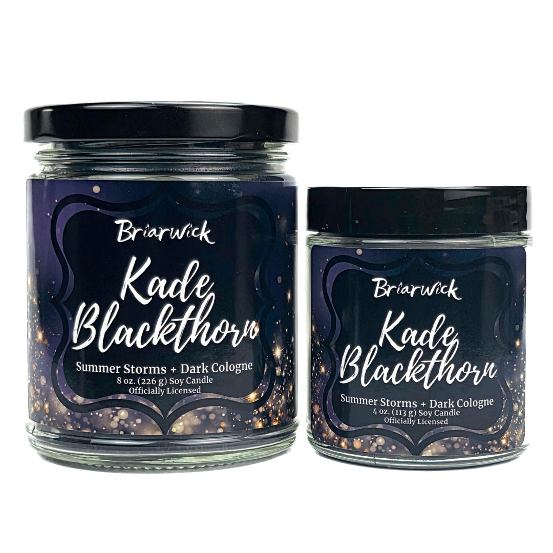 Two jars of Briarwick Kade Blackthorn candles on a white background