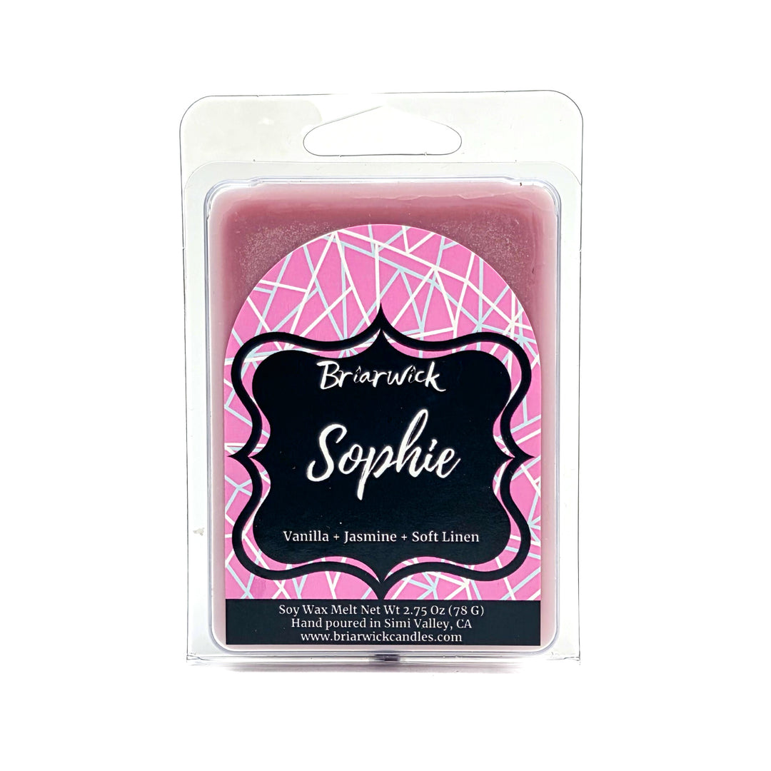 Briarwick Sophie wax melt package with pink and black design on a white background