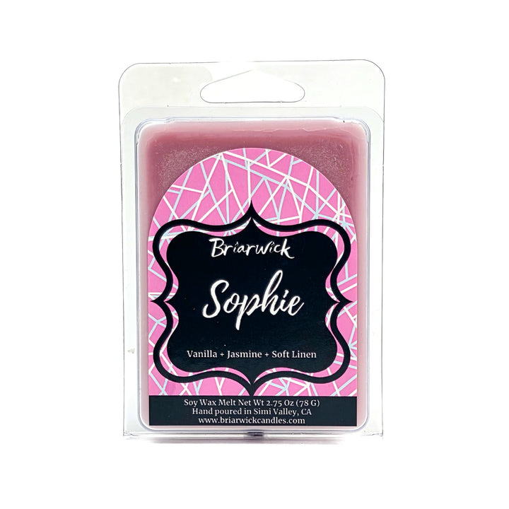 Briarwick Sophie wax melt package with pink and black design on a white background
