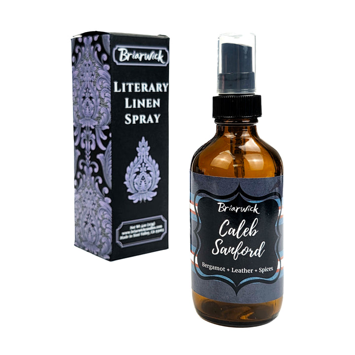 Briarwick Literary Linen Spray bottle and packaging on a white background