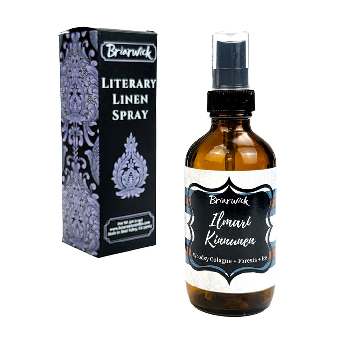 Briarwick Literary Linen Spray bottle and packaging on a white background