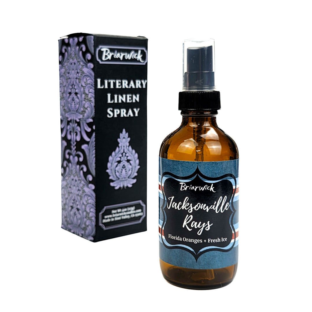 Briarwick Literary Linen Spray bottle and packaging on a white background