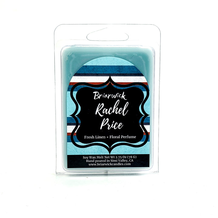 Packaged wax melt with Briarwick Rachel Price branding on a white background