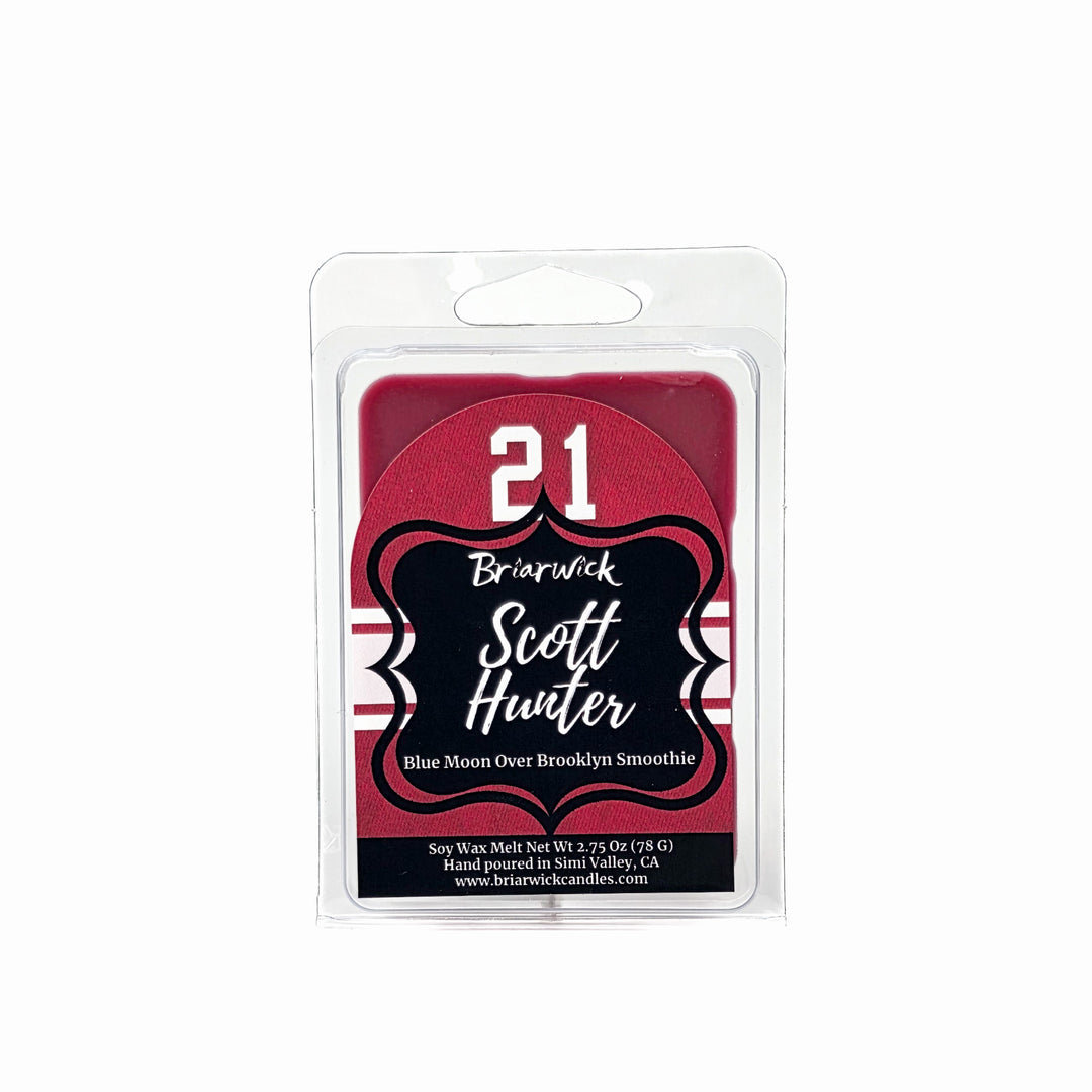 Wax melt packaging with 'Briarwick Scott Hunter' branding on a white background