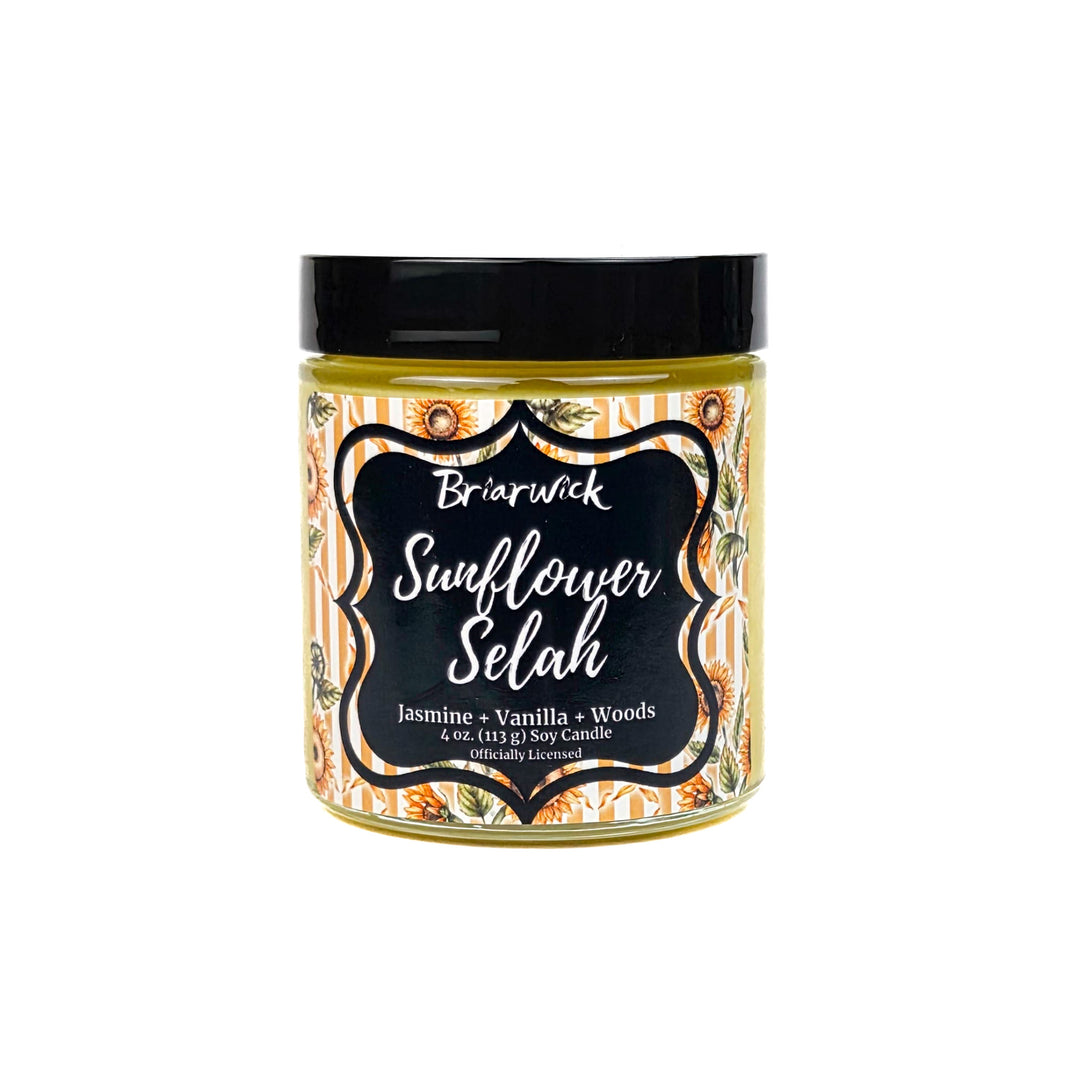 Jar of Briarwick Sunflower Selah candle on a white background