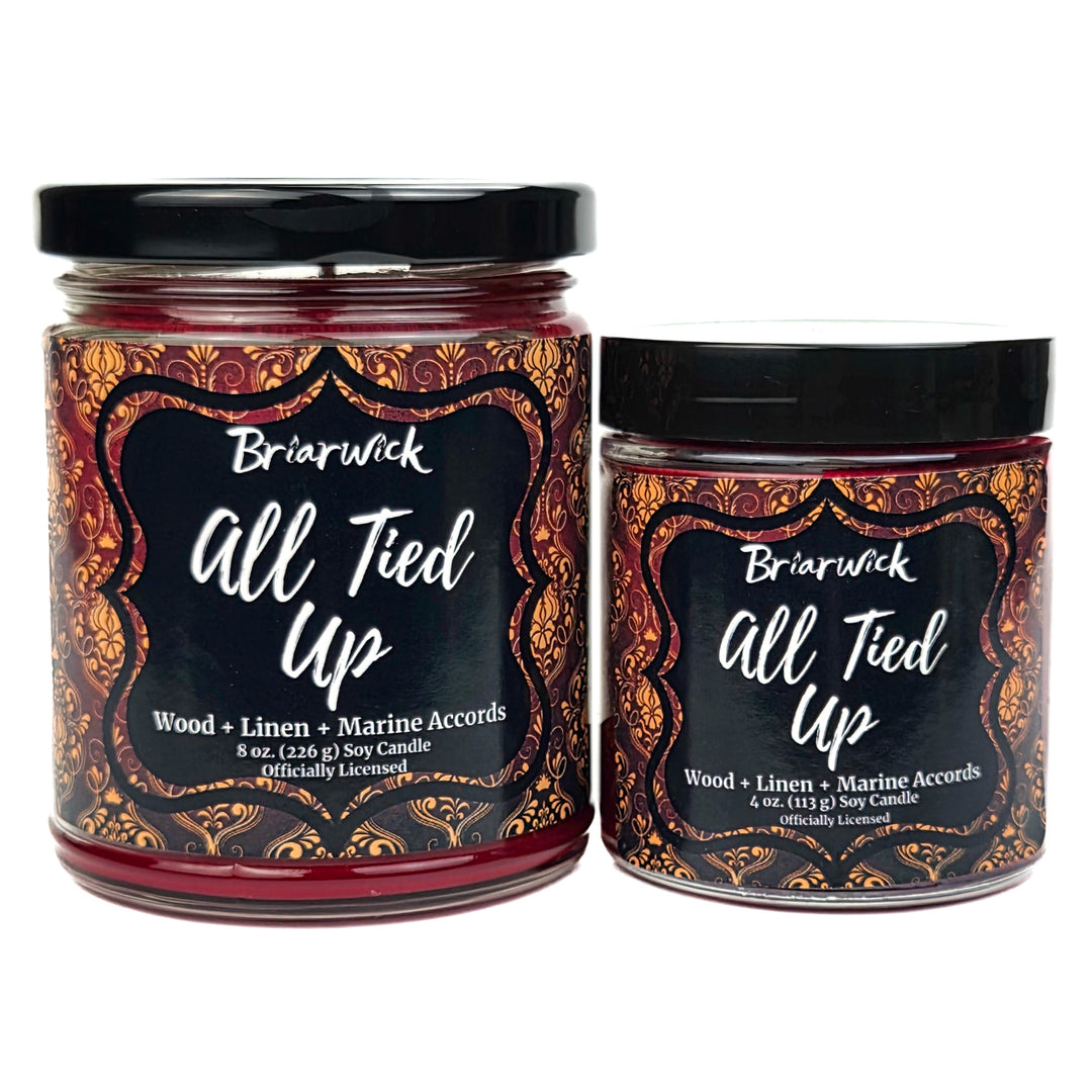 Two jars of Briarwick 'All Tied Up' candle on a white background