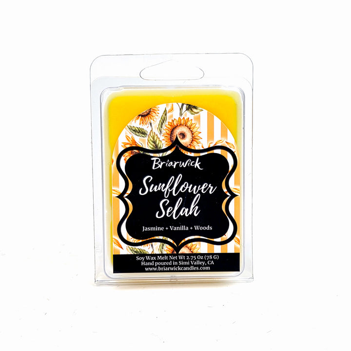 Brierick Sunflower Selah wax melt package on a white background