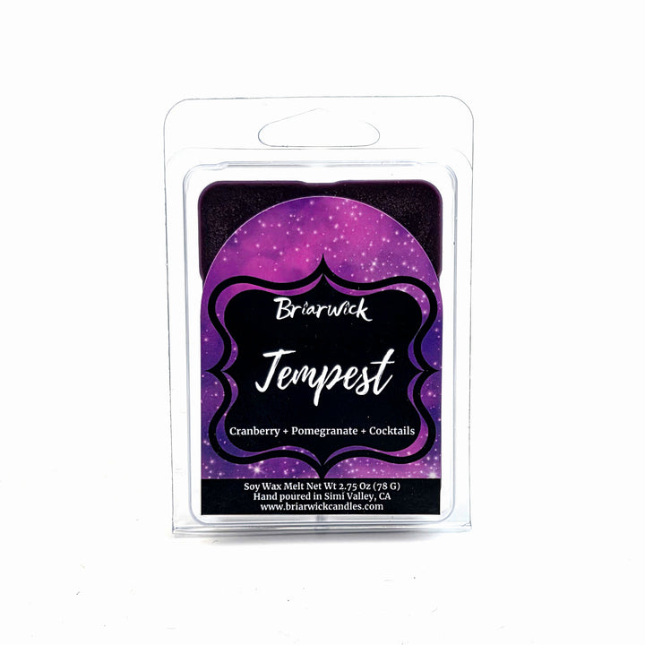 Briarwick Tempest wax melt package with purple and black design on a white background
