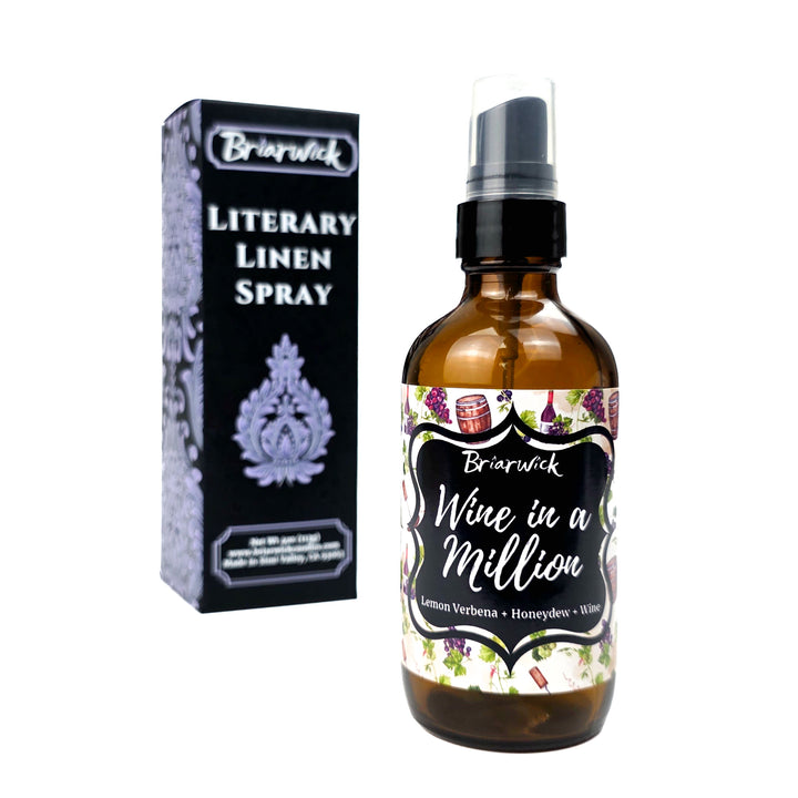 Briarwick Literary Linen Spray on a white background called Wine in a Million