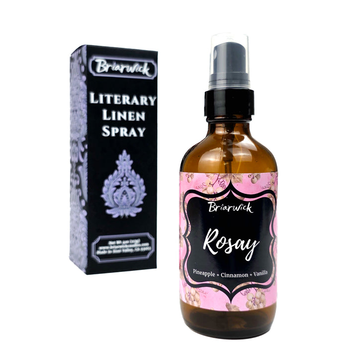 Briarwick Literary Linen Spray on a white background called Rosay