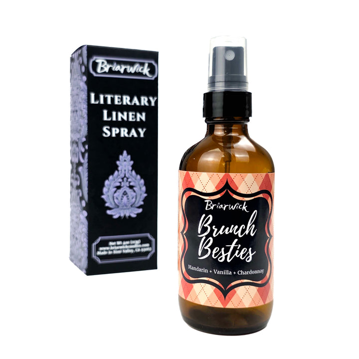 Briarwick Literary Linen Spray called "Brunch Besties" on a white background