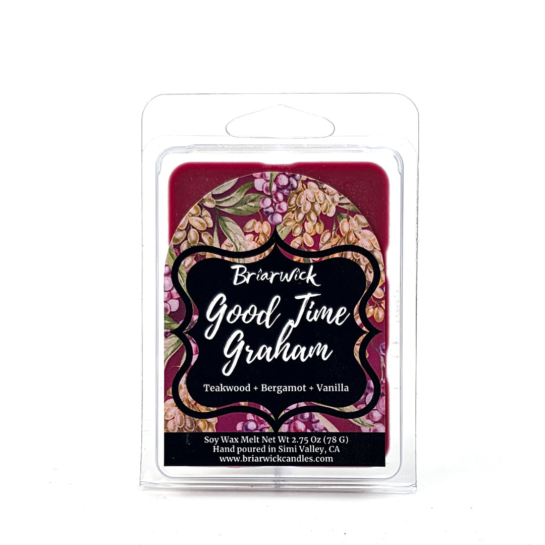 Plum Good Time Graham wax melt by Briarwick on a white background