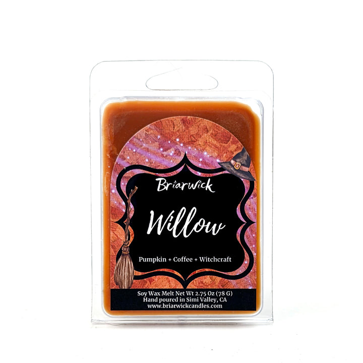 Orange Willow wax melt by Briarwick on a white background