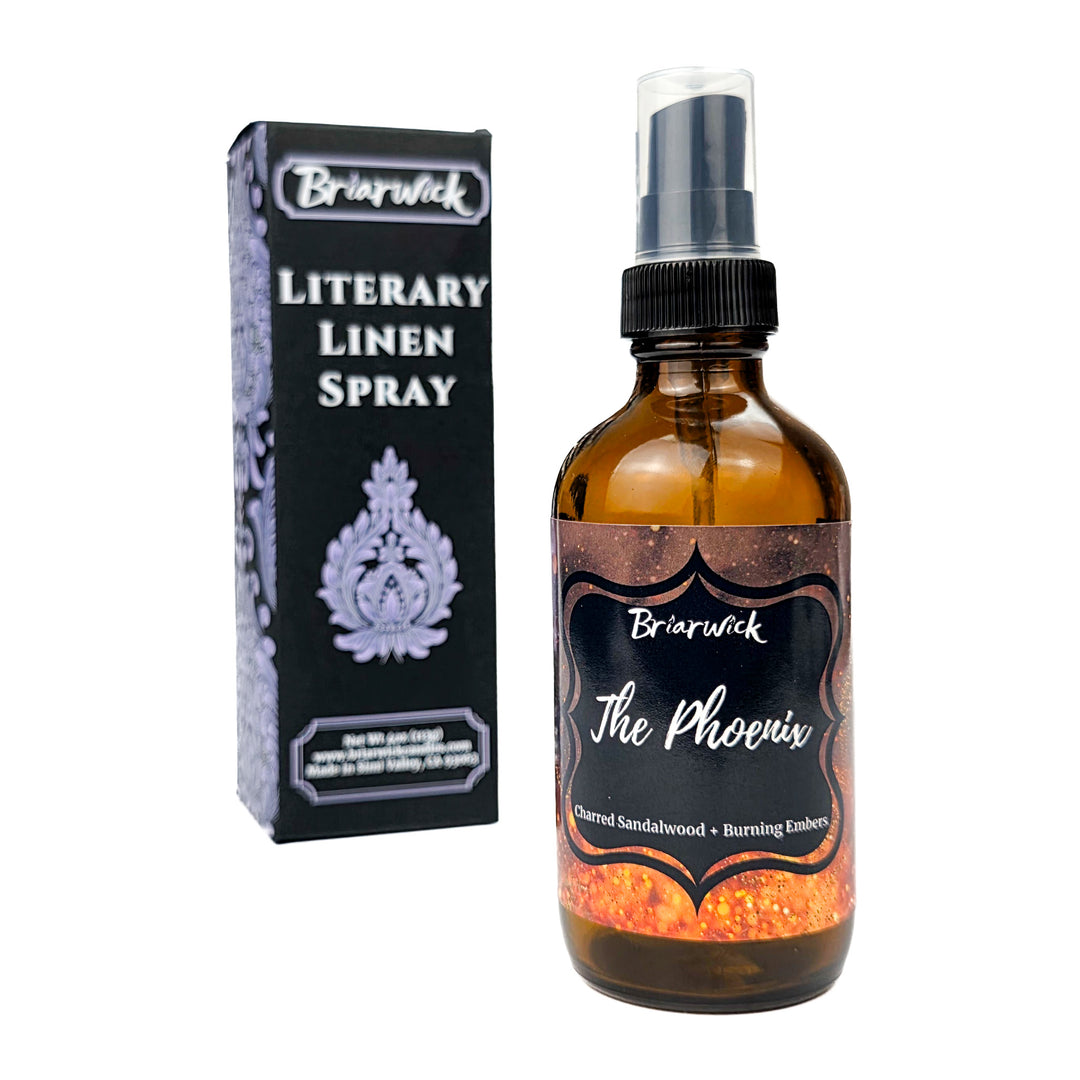 Briarwick Literary Linen Spray bottle and packaging on a white background