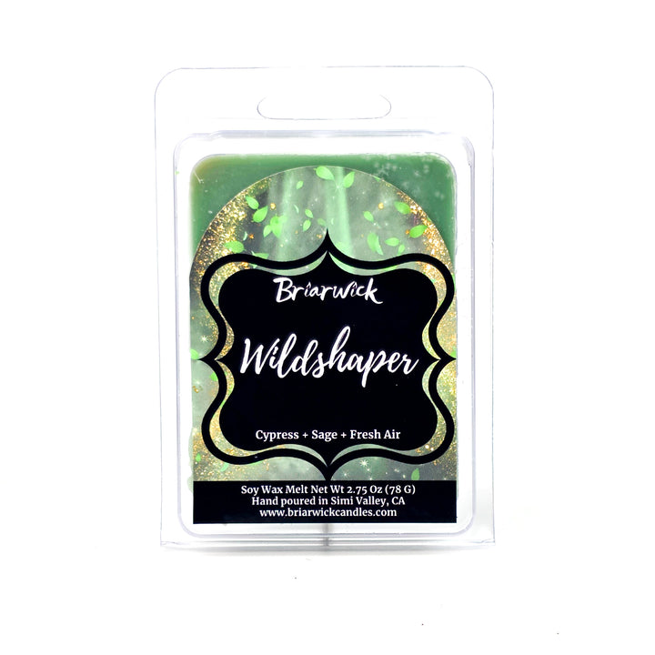Briarwick Wildshaper soy wax melt package with green and gold design on a white background