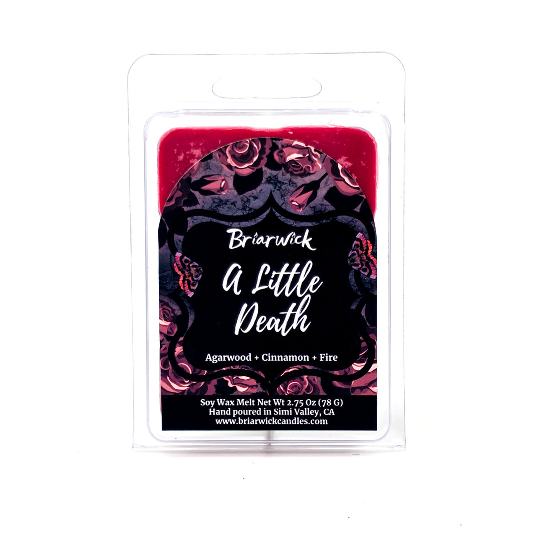 Briarwick A Little Death soy wax melt package with floral design on a white background.
