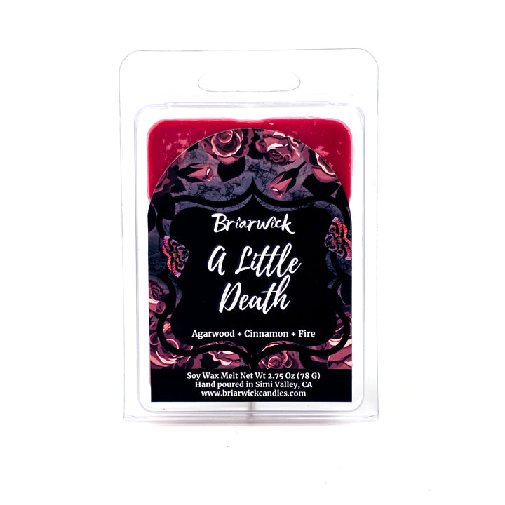 Briarwick A Little Death soy wax melt package with floral design on a white background.
