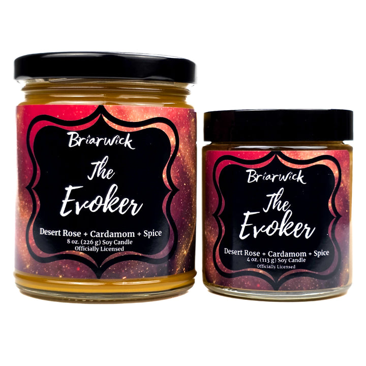 Two jars of Briarwick 'The Evoker' candles on a white background