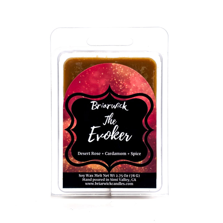 Soy wax melt package with 'Briarwick The Evoker' label on a white background