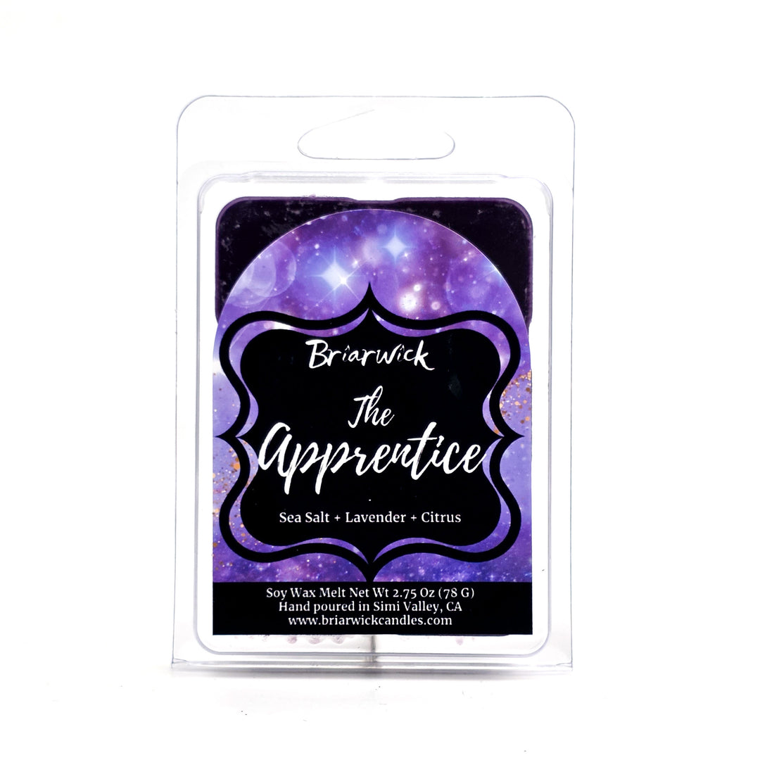 Briarwick The Apprentice wax melt package with purple and black design